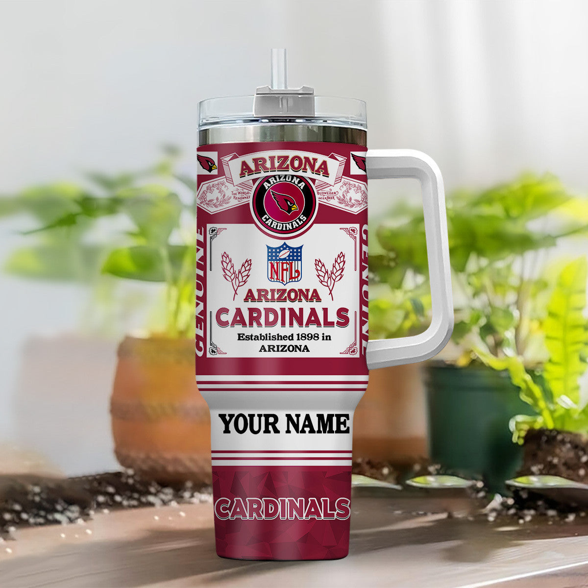 Arizona Cardinals Personalized Limited Edition Sport Fan Gift 40oz Tumbler AZC40OZT363