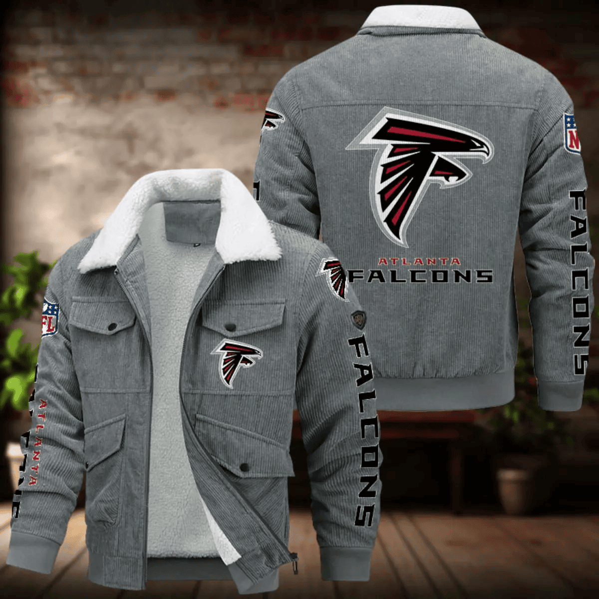 Atlanta Falcons Men's Thickened Corduroy Jacket ANZTCJ002