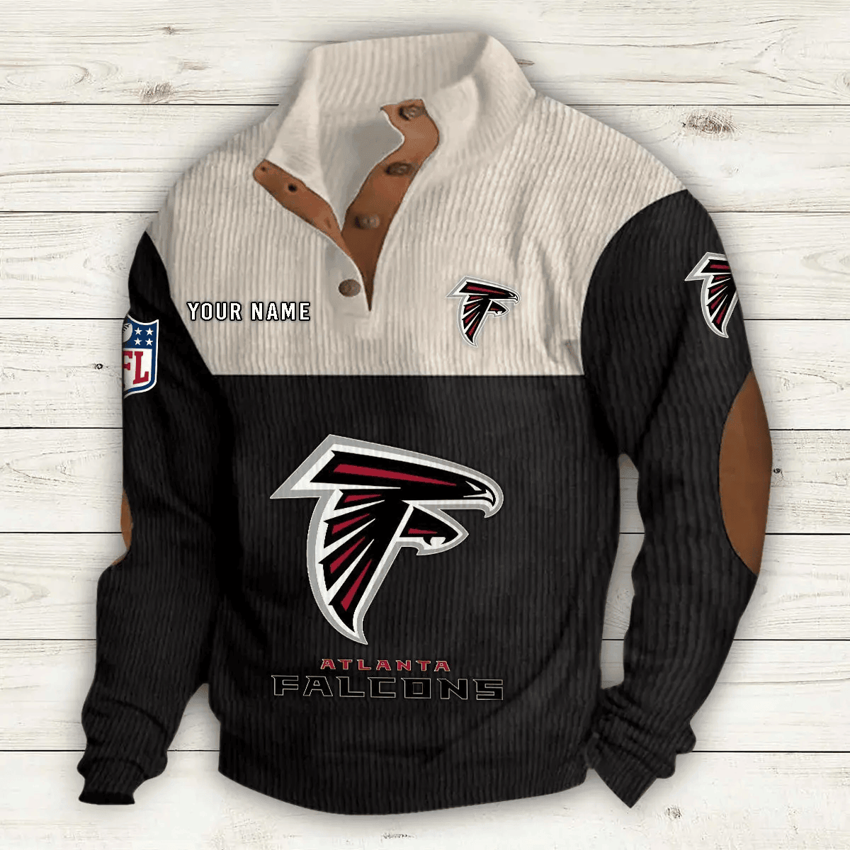 Atlanta Falcons S9DBSCH637 Premium Stand-Collar Game-Day Pullover - Engineered Warmth & Personalized Name