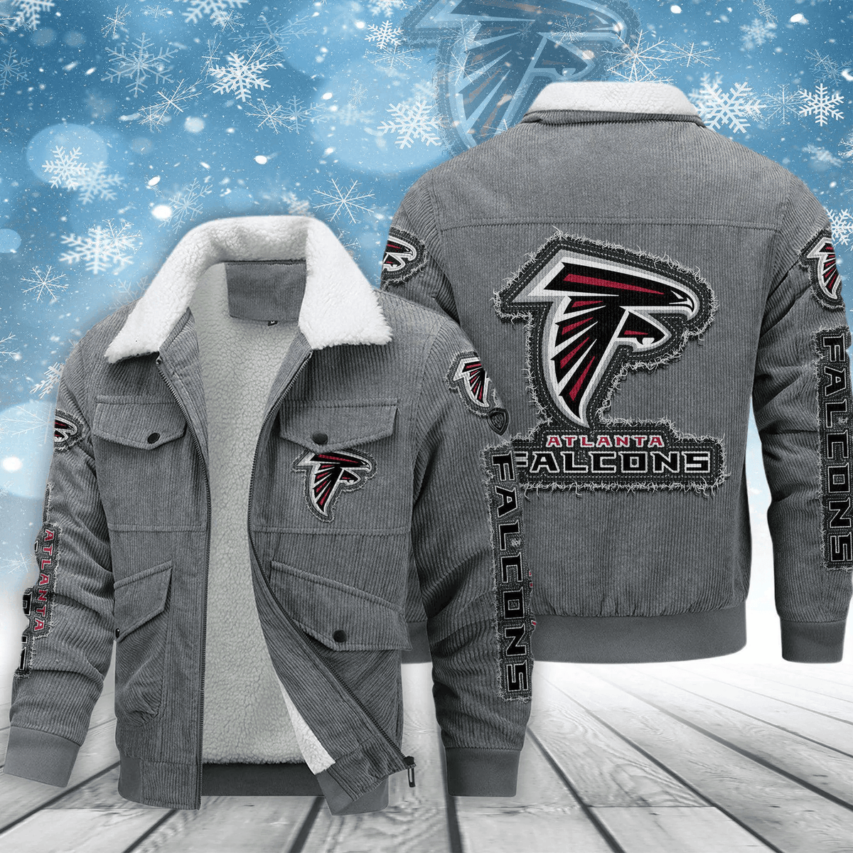 Atlanta Falcons Men's Thickened Corduroy Jacket VITCJ002