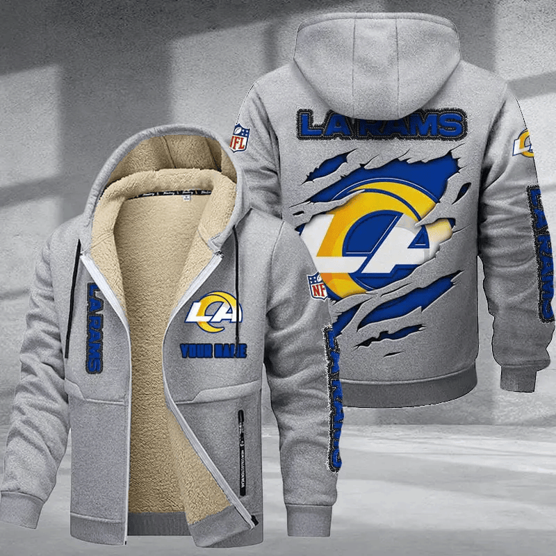 Los Angeles Rams DMTZ0372 Premium Thick Zip-Up Hoodie