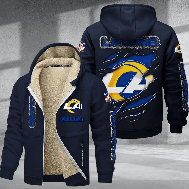 Los Angeles Rams DMTZ0372 Premium Thick Zip-Up Hoodie