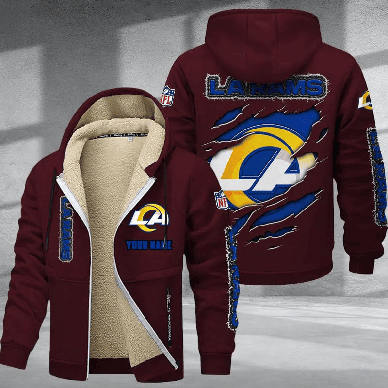 Los Angeles Rams DMTZ0372 Premium Thick Zip-Up Hoodie