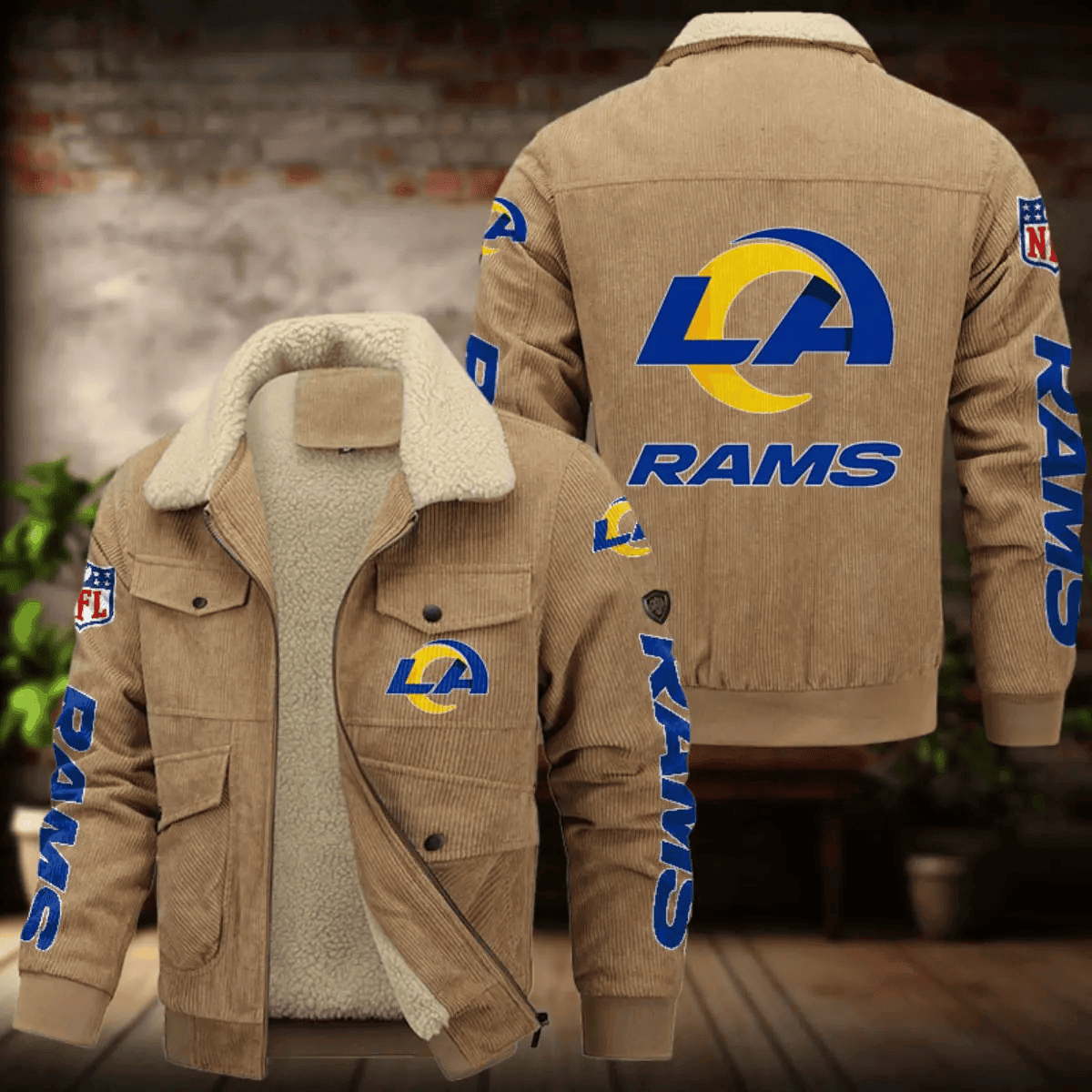 Los Angeles Rams Men's Thickened Corduroy Jacket ANZANZTCJ019