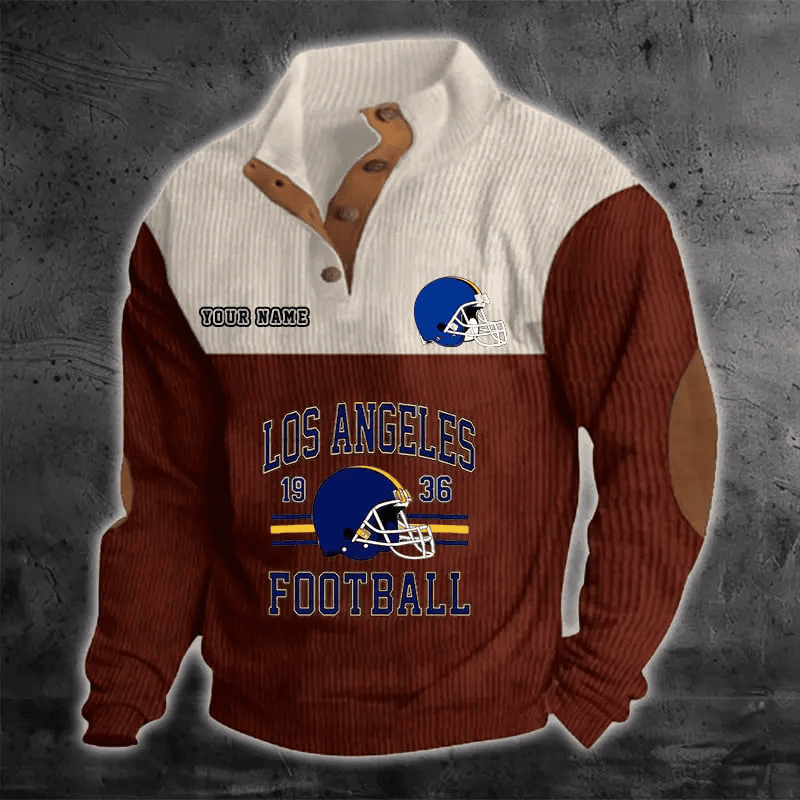 Los Angeles Rams S9DBSCH1187 Color Block Stand Collar Sweatshirt