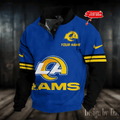 Los Angeles Rams NFL Premium Stand-Collar Game-Day Pullover - Engineered Warmth & Personalized Name S9DBSCH691