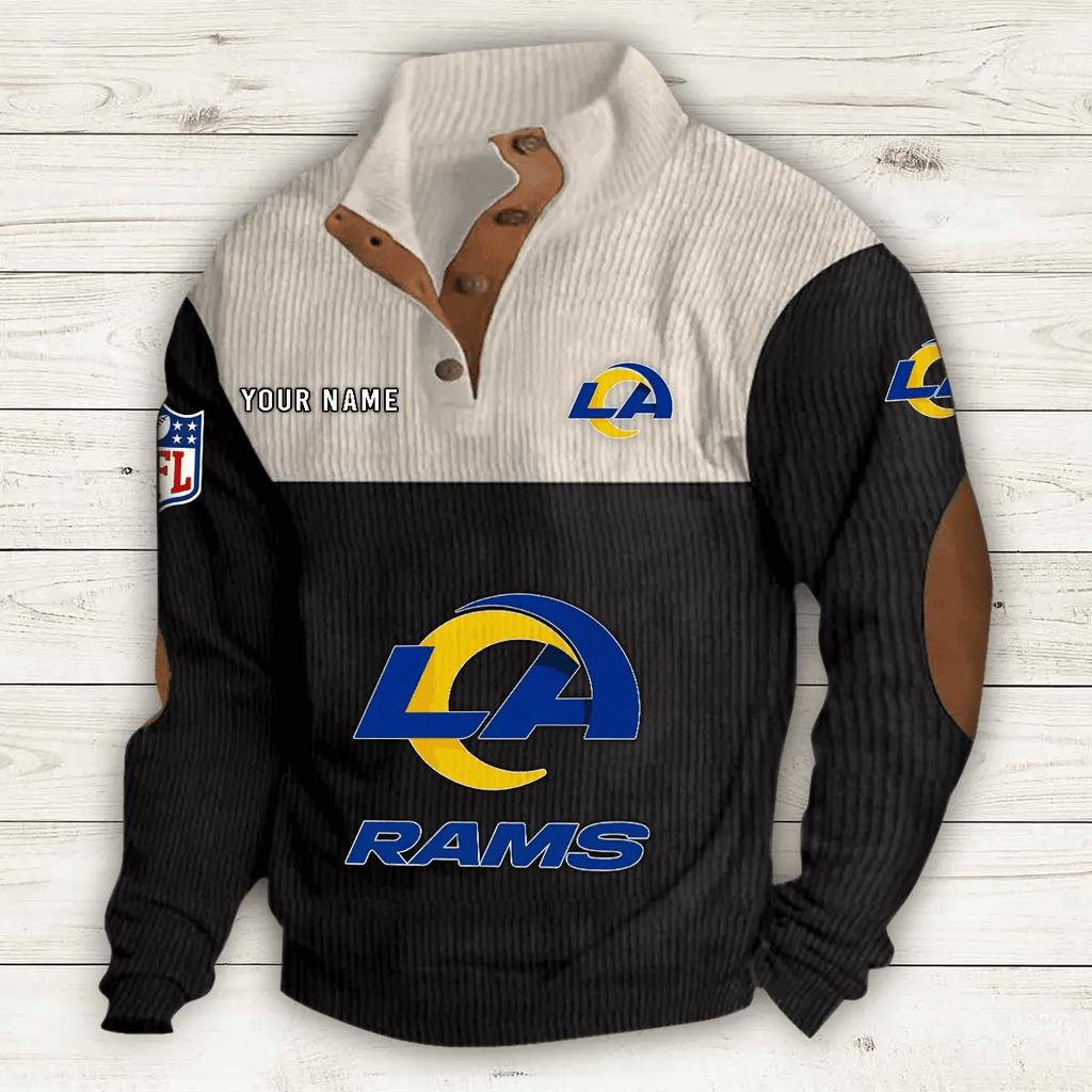 Los Angeles Rams S9DBSCH654 Premium Stand-Collar Game-Day Pullover - Engineered Warmth & Personalized Name