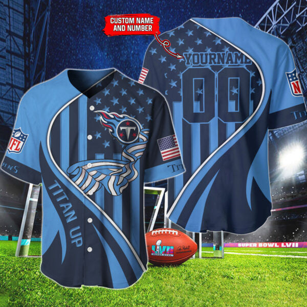 Tennessee Titans Personalized Baseball Jersey BG889