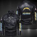 Los Angeles Chargers Collared Leather Jacket For Sport Fan AZCCLJ003