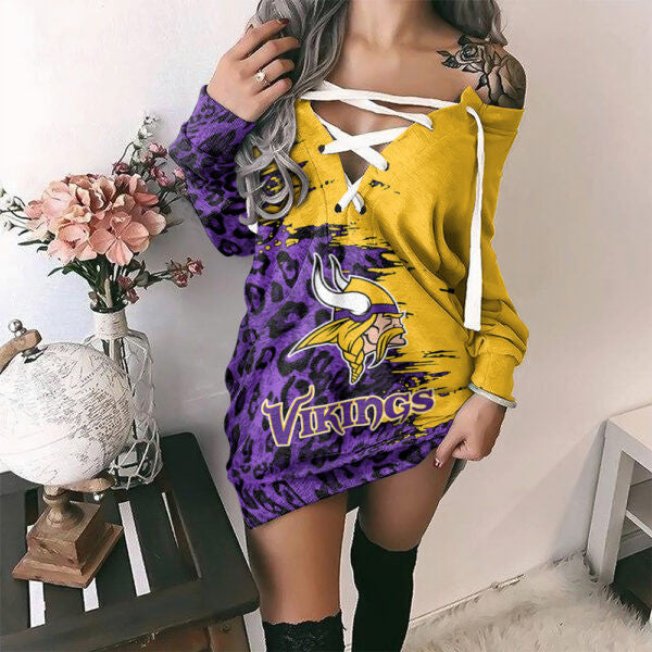 Minnesota Vikings Lace-Up Sweatshirt BGLU031
