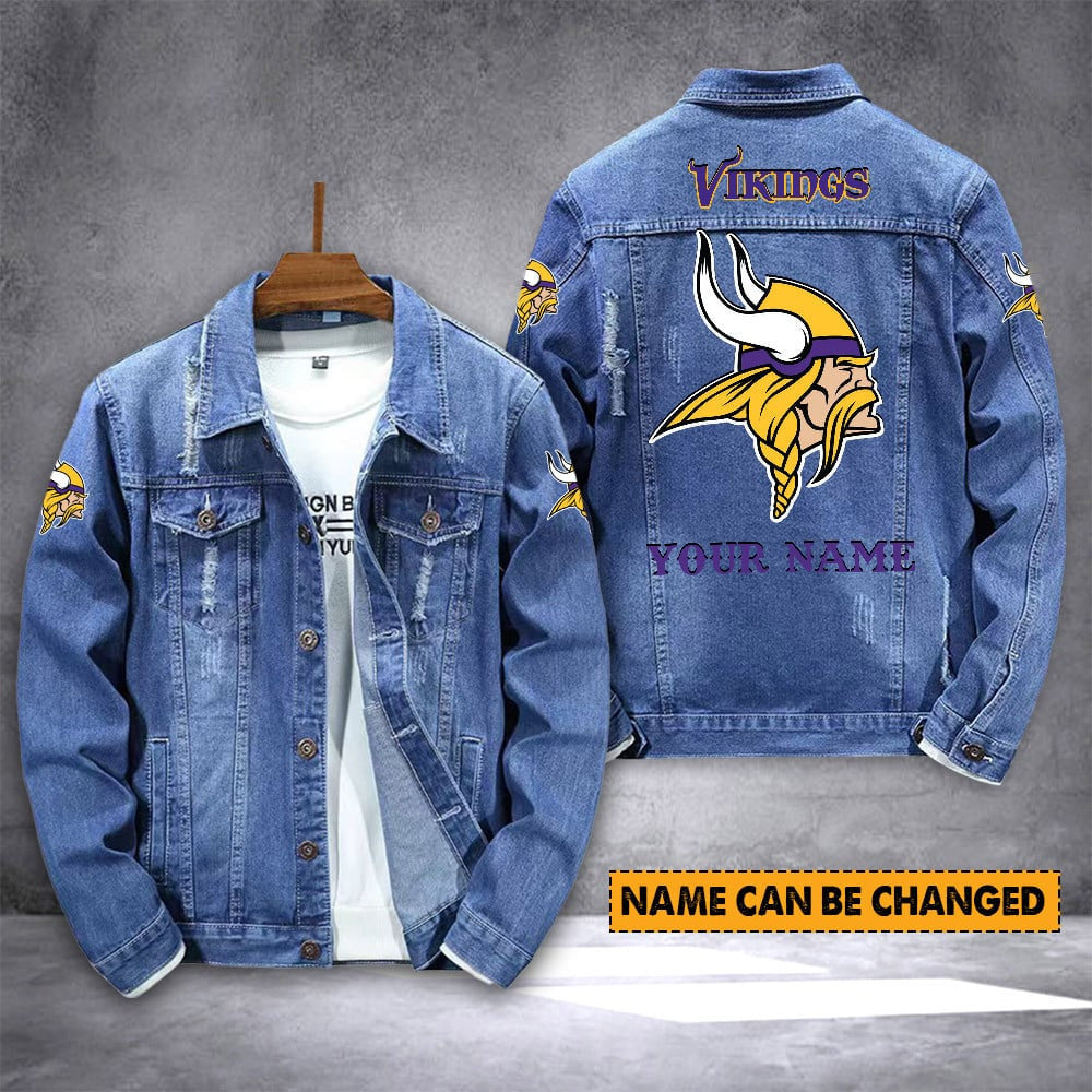 Minnesota Vikings Personalized Premium Denim Jacket S9DJ021