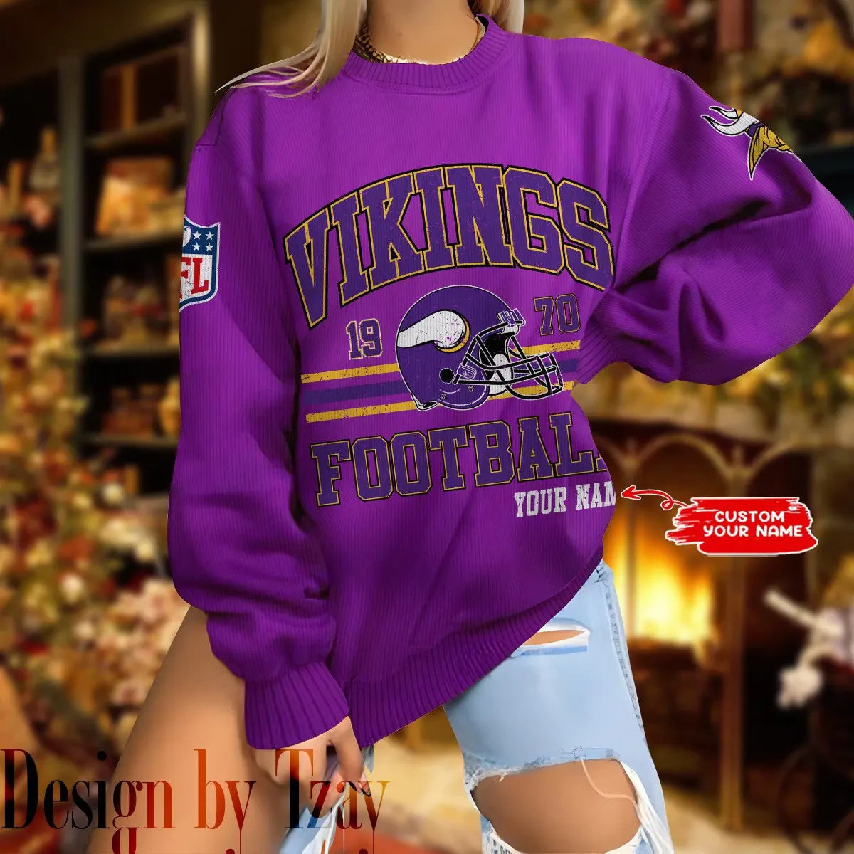 Minnesota Vikings Personalized Fashion Design New Woolen Sweater  BGSWT300