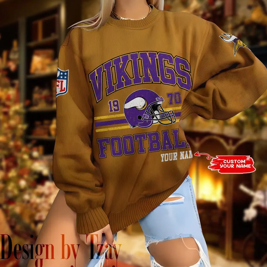 Minnesota Vikings Personalized Fashion Design New Woolen Sweater  BGSWT300