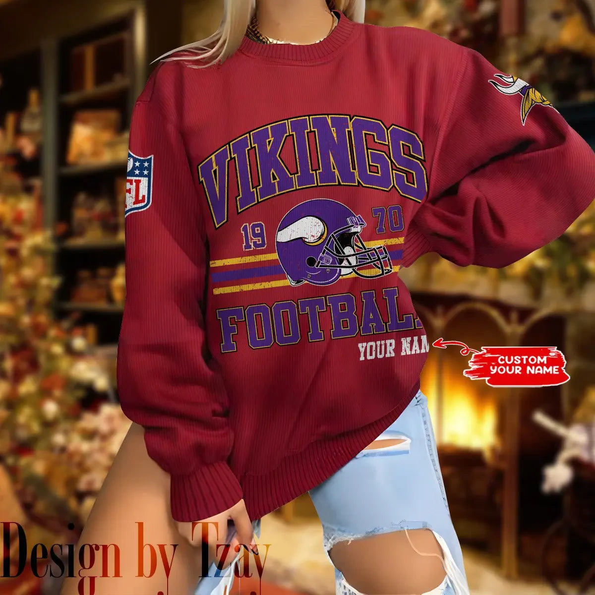 Minnesota Vikings Personalized Fashion Design New Woolen Sweater  BGSWT300