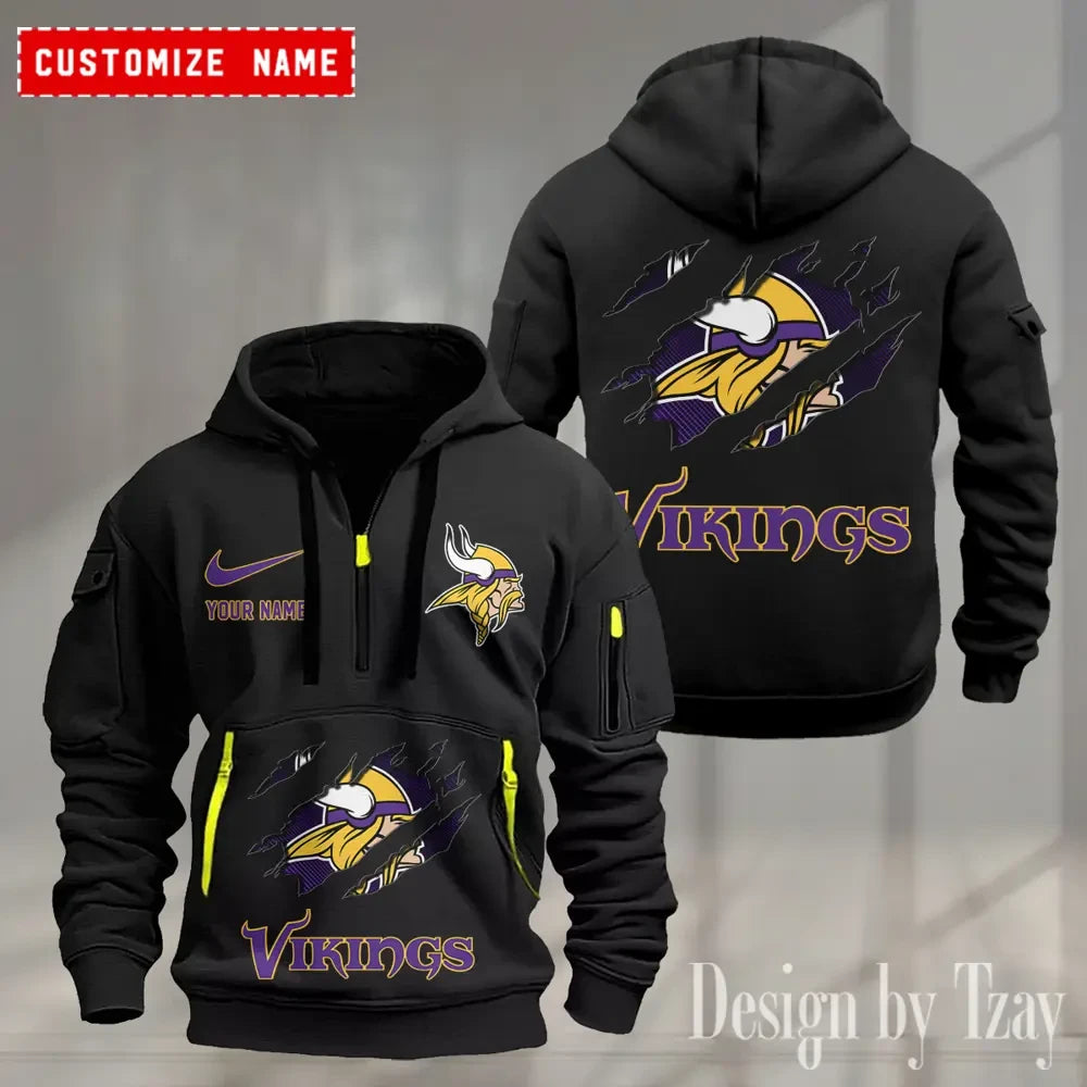Minnesota Vikings Heavy Fleece Pullover Hoodie AZHEAVYHD506
