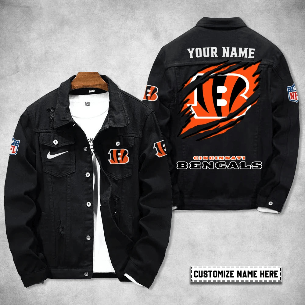 Cincinnati Bengals Personalized Premium Denim Jacket S9DJ072