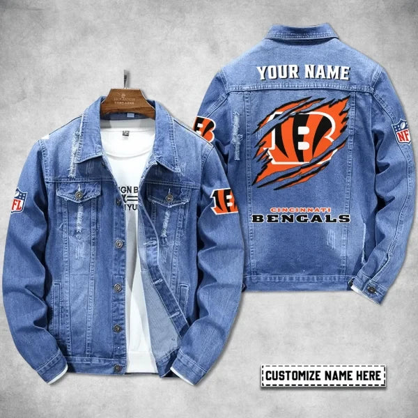 Cincinnati Bengals Personalized Premium Denim Jacket S9DJ072