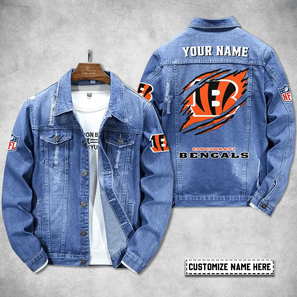 Cincinnati Bengals Personalized Premium Denim Jacket S9DJ072