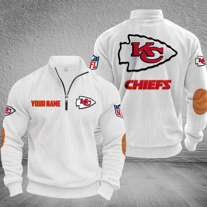 Kansas City Chiefs DMSH0284 Stand Collar Half-zip Sweatshirt Multicolor
