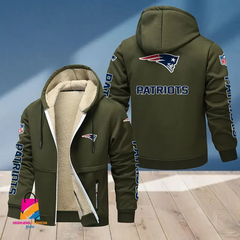 New England Patriots Multicolor Premium Thick Zip-Up Hoodie ANZTZH022