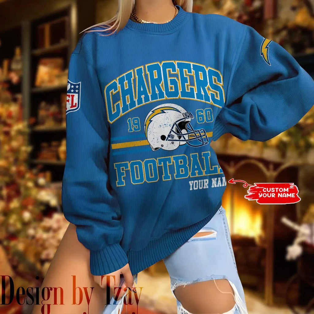 Los Angeles Chargers Personalized Fashion Design New Woolen Sweater  BGSWT294