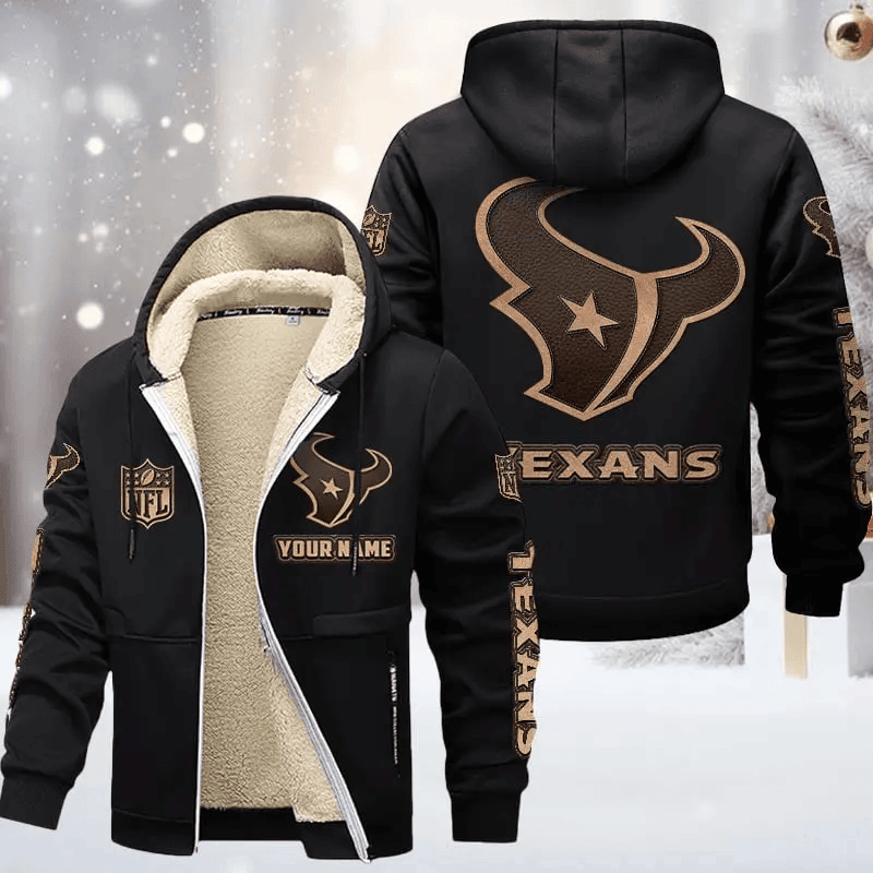 Houston Texans DMTZ0850 Premium Sherpa-Lined Winter Hoodie – Personalized Edition