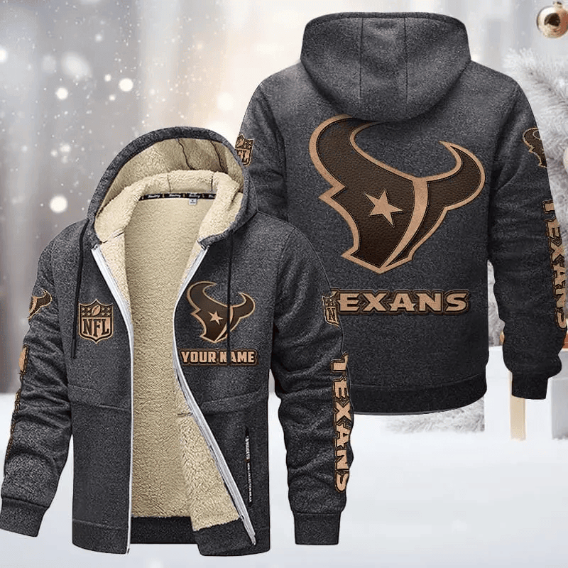 Houston Texans DMTZ0850 Premium Sherpa-Lined Winter Hoodie – Personalized Edition