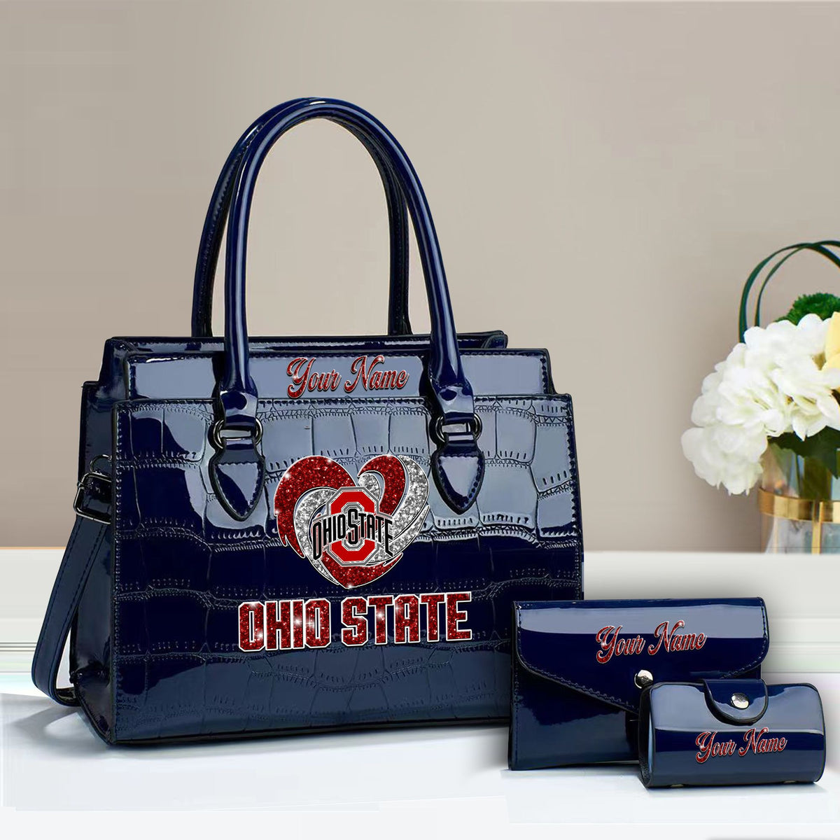 Buy the Handbag, Get the Wallet & Card Holder Free Ohio State Buckeyes PUHB1149