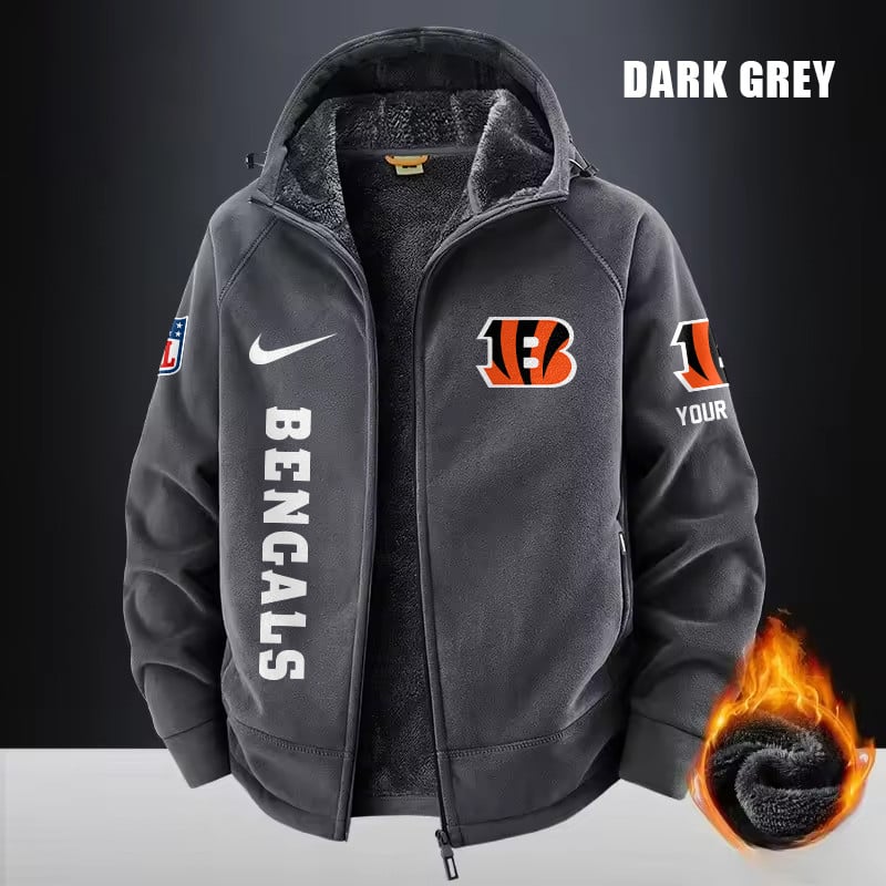 Cincinnati Bengals Fleece Fashion Hooded Jacket Outdoor SPTFFHJ071