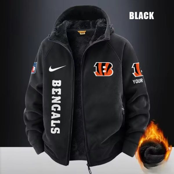 Cincinnati Bengals Fleece Fashion Hooded Jacket Outdoor SPTFFHJ071