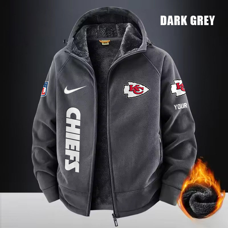 Kansas City Chiefs Fleece Fashion Hooded Jacket Outdoor SPTFFHJ080
