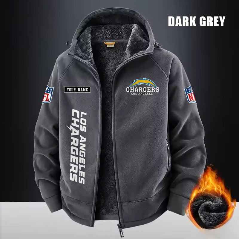 Los Angeles Chargers Fleece Fashion Hooded Jacket Outdoor SPTFFHJ018