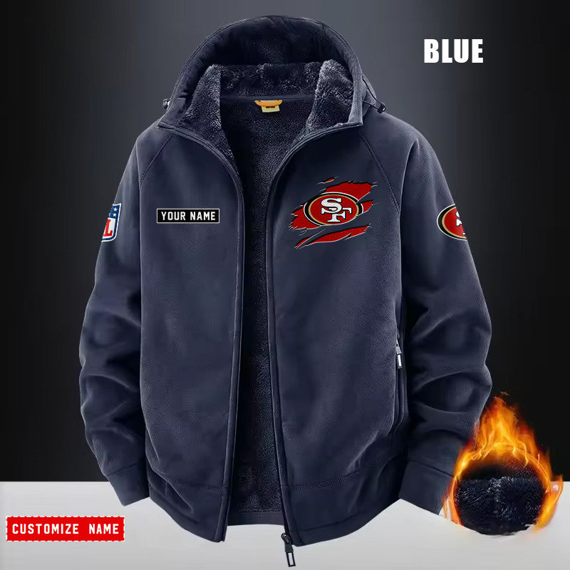 San Francisco 49ers Fleece Fashion Hooded Jacket Outdoor SPTFFHJ060