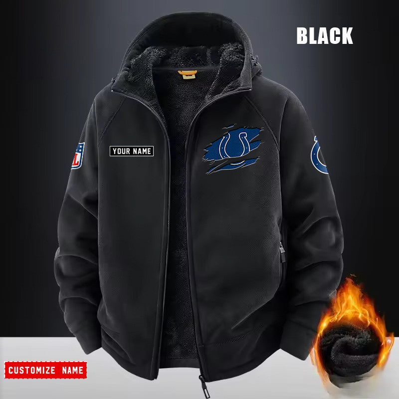 Indianapolis Colts Fleece Fashion Hooded Jacket Outdoor SPTFFHJ046