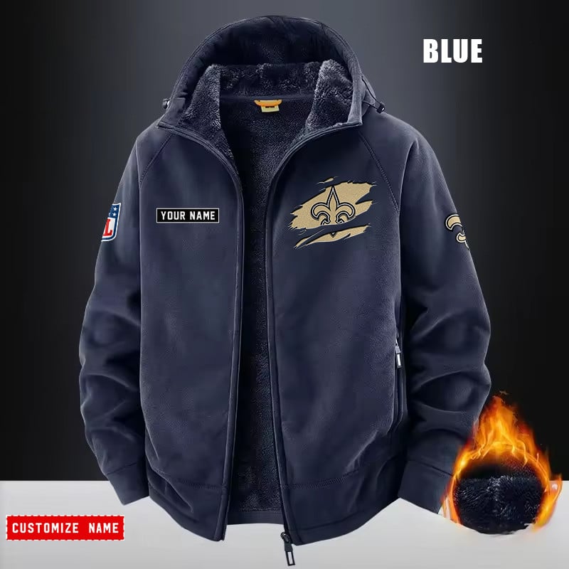New Orleans Saints Fleece Fashion Hooded Jacket Outdoor SPTFFHJ055