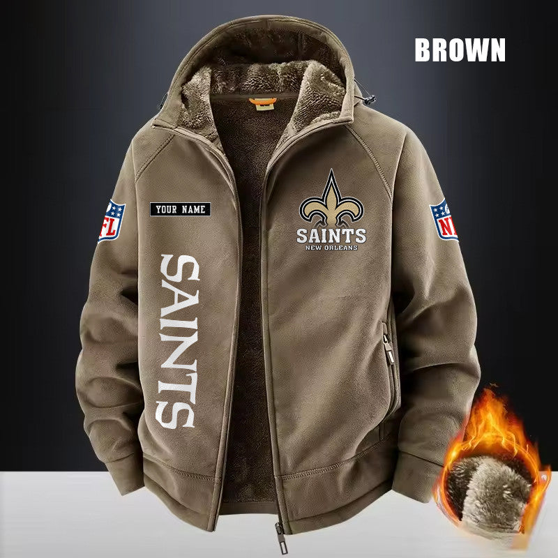New Orleans Saints Fleece Fashion Hooded Jacket Outdoor SPTFFHJ023