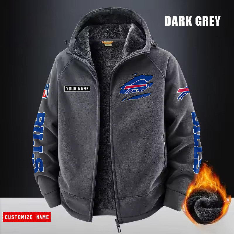 Buffalo Bills Fleece Fashion Hooded Jacket Outdoor SPTFFHJ036