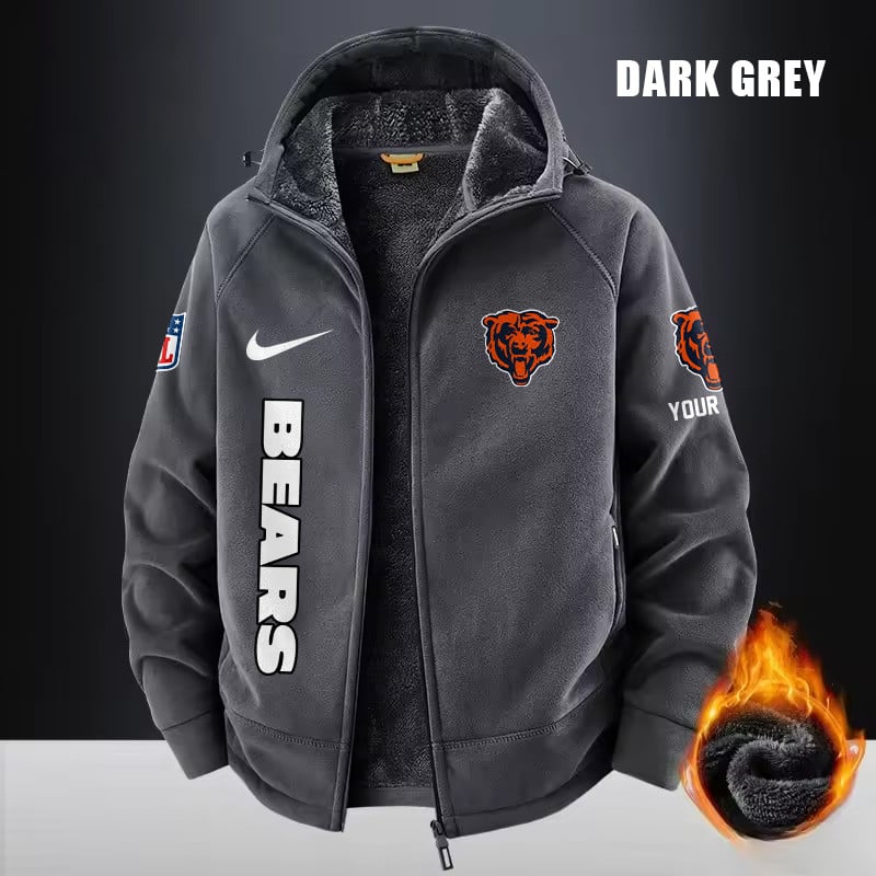 Chicago Bears Fleece Fashion Hooded Jacket Outdoor SPTFFHJ070