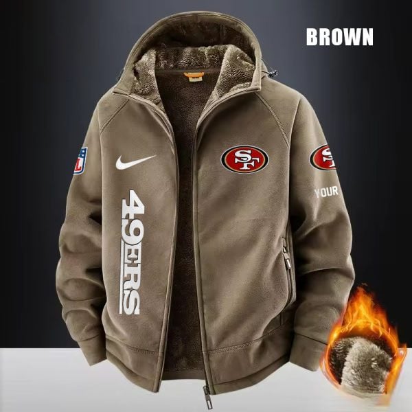 San Francisco 49ers Fleece Fashion Hooded Jacket Outdoor SPTFFHJ092