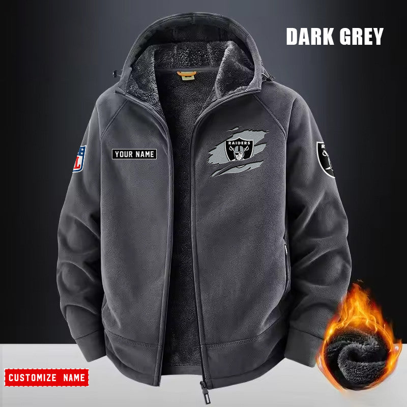 Las Vegas Raiders Fleece Fashion Hooded Jacket Outdoor SPTFFHJ049