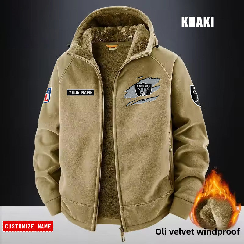 Las Vegas Raiders Fleece Fashion Hooded Jacket Outdoor SPTFFHJ049