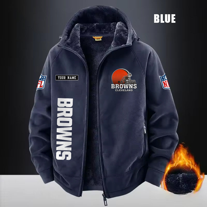 Cleveland Browns Fleece Fashion Hooded Jacket Outdoor SPTFFHJ008
