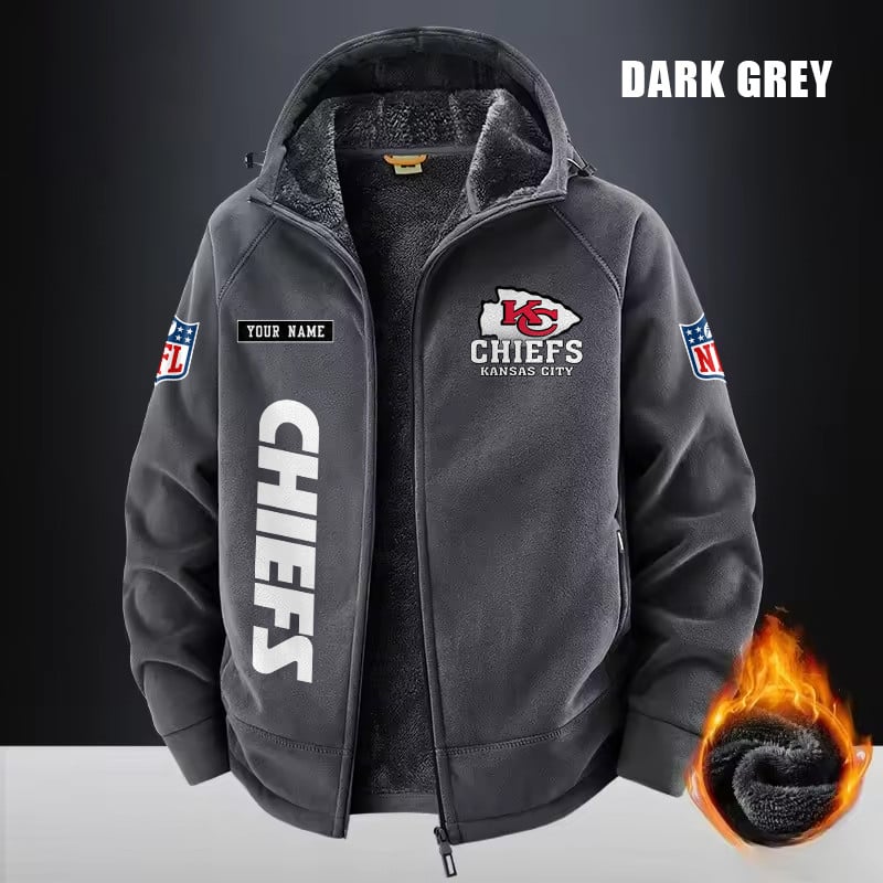 Kansas City Chiefs Fleece Fashion Hooded Jacket Outdoor SPTFFHJ016