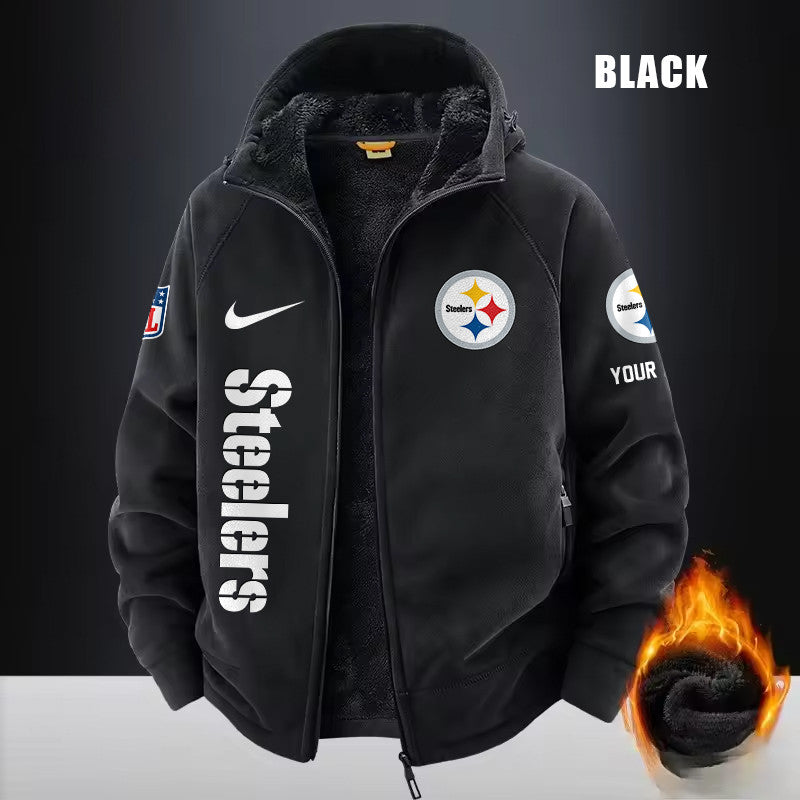 Pittsburgh Steelers Fleece Fashion Hooded Jacket Outdoor SPTFFHJ091