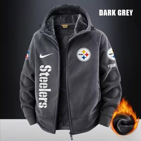 Pittsburgh Steelers Fleece Fashion Hooded Jacket Outdoor SPTFFHJ091