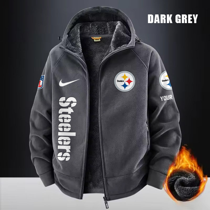 Pittsburgh Steelers Fleece Fashion Hooded Jacket Outdoor SPTFFHJ091