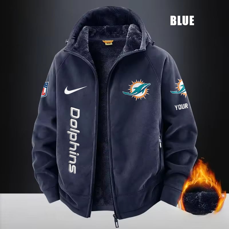 Miami Dolphins Fleece Fashion Hooded Jacket Outdoor SPTFFHJ084