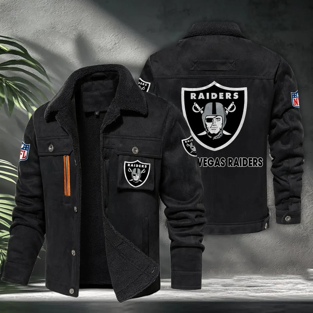 Las Vegas Raiders PURHLA017 Fur Collar Winter Casual Jacket