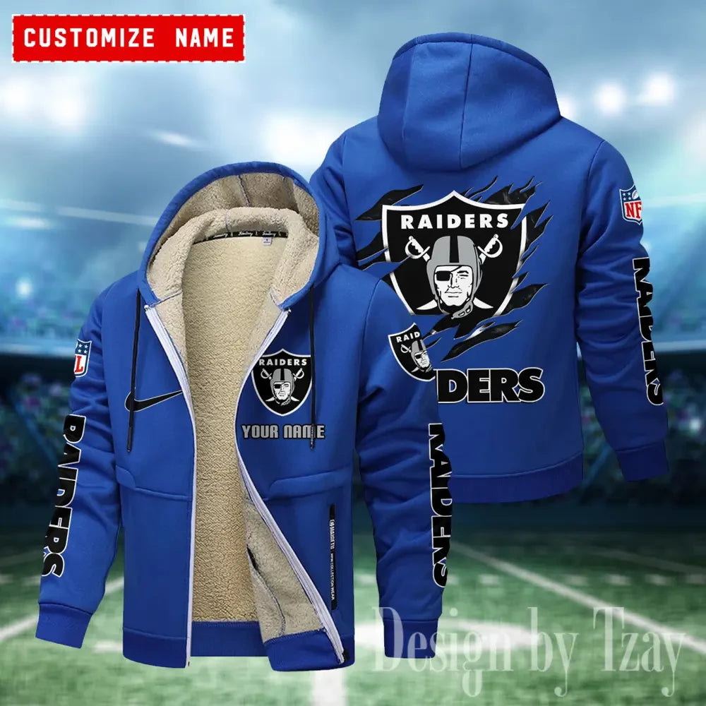 Las Vegas Raiders Hoodies Zip Velvet Coat ANZTZH082
