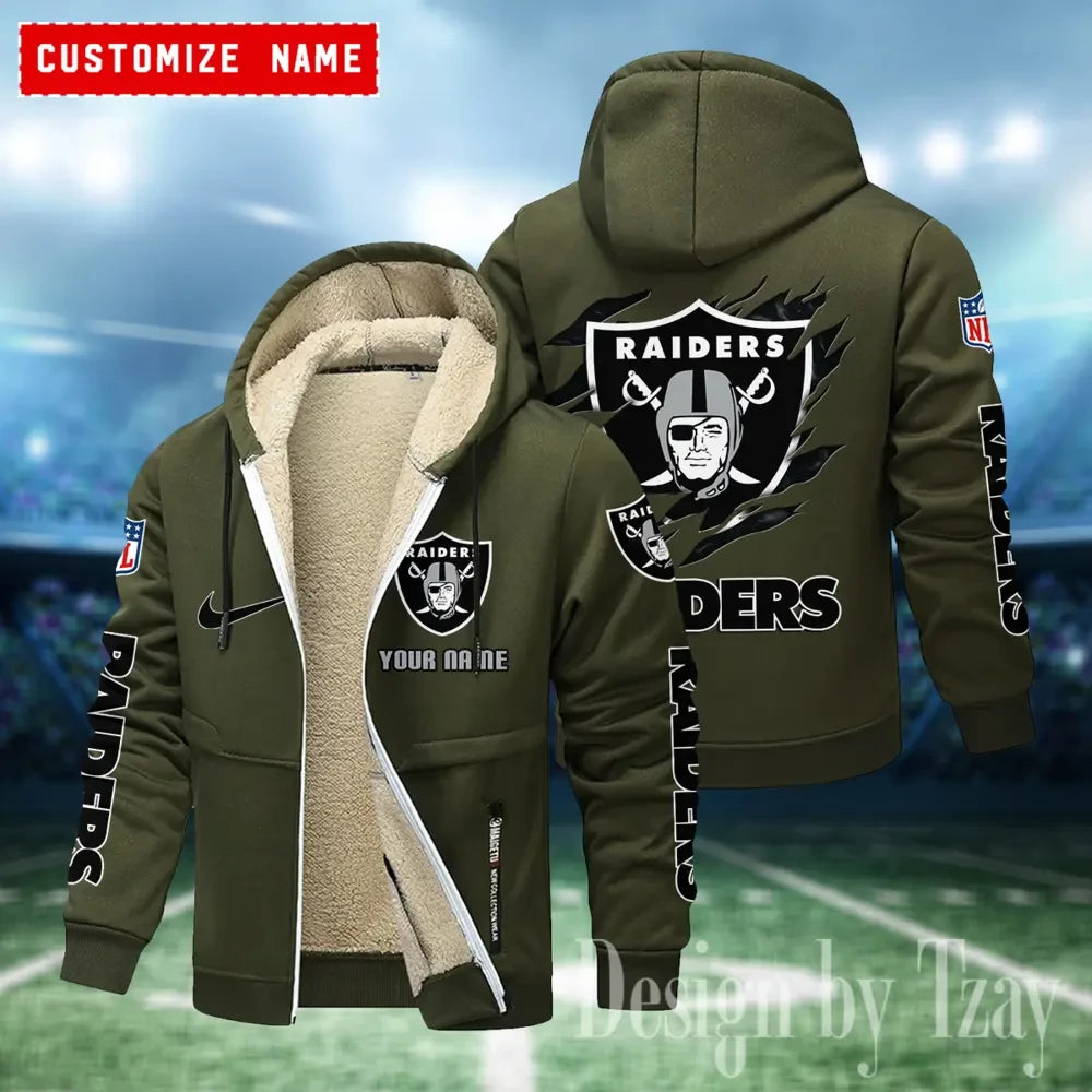 Las Vegas Raiders Hoodies Zip Velvet Coat ANZTZH082